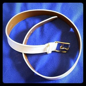 White Genuine Leather belt